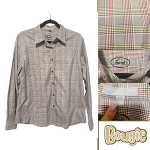 Foxcroft Plaid Button Down Shirt | Long Sleeve Cotton | Women’s Size 12